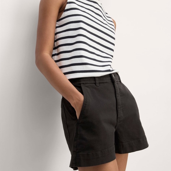 Brand New NWT Everlane Way-High Shortie Black High Waisted Stretch Denim Shorts - Picture 3 of 6